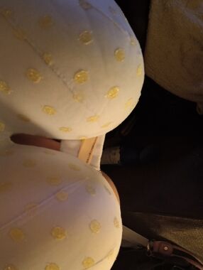 Victoria's Secret Baby Blue With Bling Polka Dot Embroidery With Lace Trim